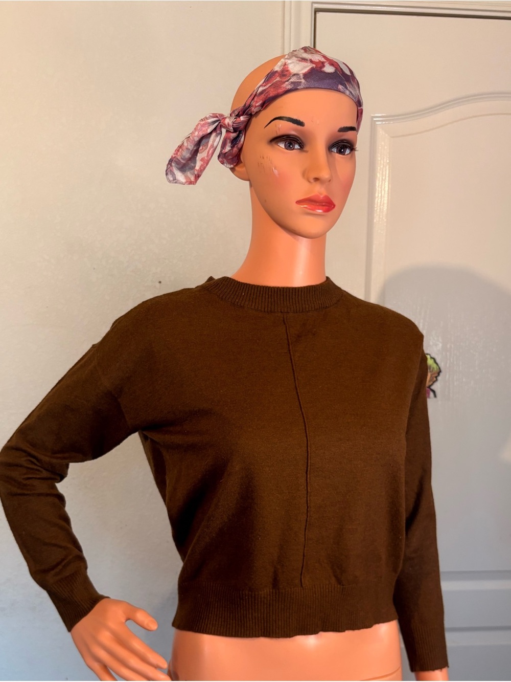 Philosophy Brown Crewneck Knit Sweater